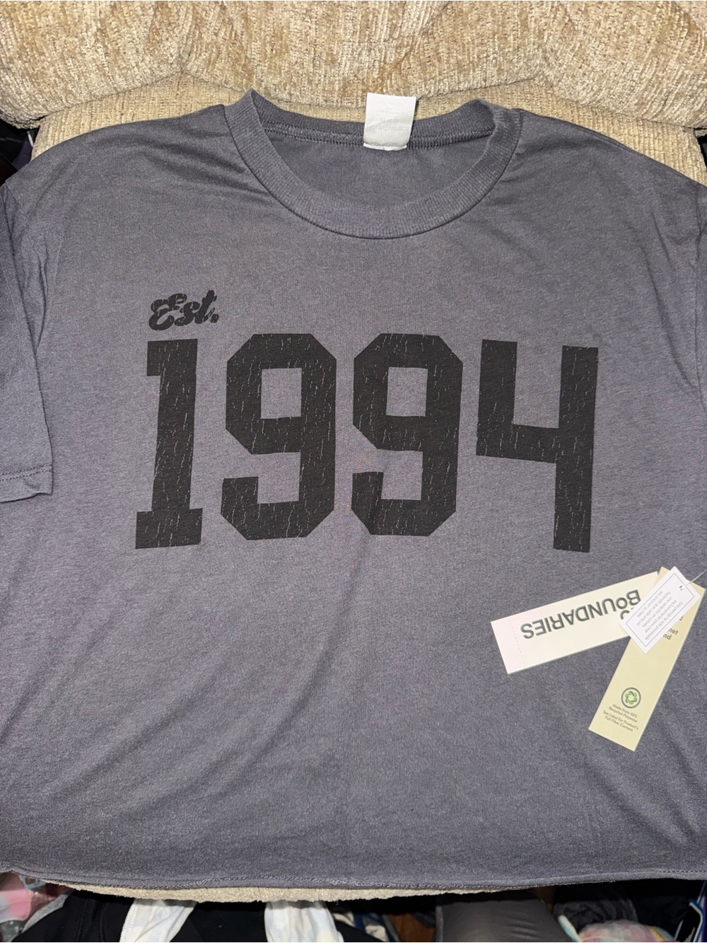 No Boundaries Charcoal Gray 1994 Graphic Tee